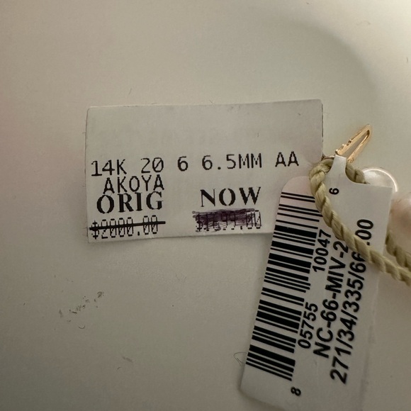 cultured pearl strands 14K 20" 6.5mm akoya necklace and bracelet - Picture 4 of 5